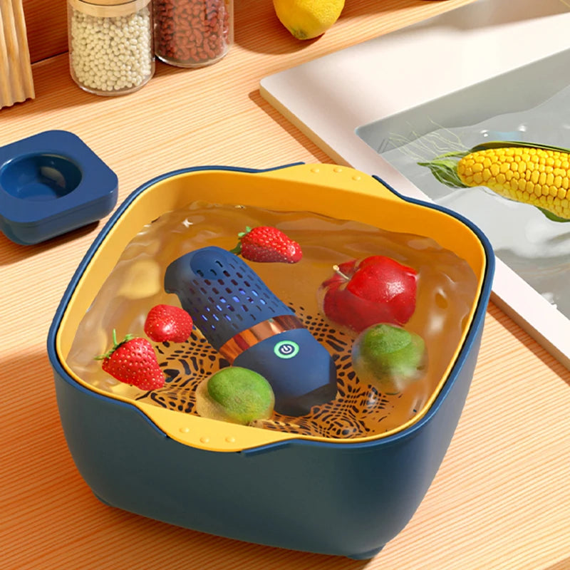 Fruit Vegetable Washing Machine Capsule Shape Wireless Food Purifier Household Pesticide Disinfection Vegetables Cleaner Machine