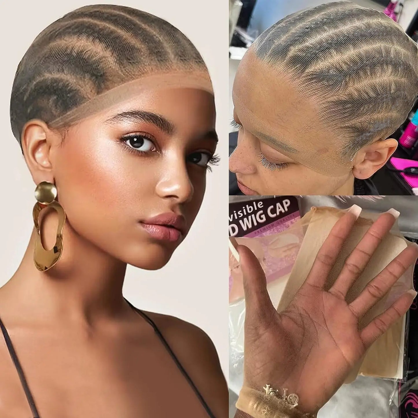 Wholesale Cheap 1/5/10 Pack Invisible HD Wig Cap For Lace Front Wig Transparent Wig Cap for Wig Stocking Wig Caps For Women