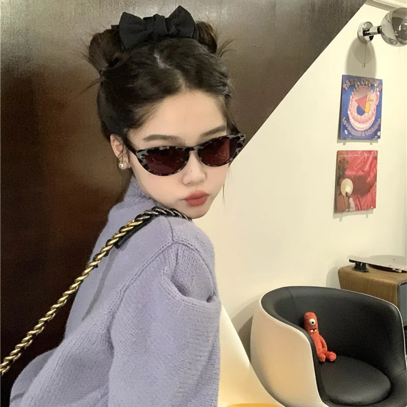 New Vintage Cateye Sunglasses Woman Sexy Retro Small Cat Eye Sun Glasses Brand Round Colorful Eyewear for Female Oculos De Sol