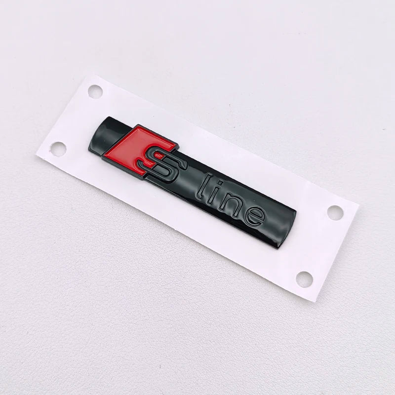 3D ABS Sline Logo S Line Emblem Car Fender Badge For Audi A1 A2 A3 A4 A5 A6 A7 Q2 Q3 Q5 Q7 Q8 S3 S4 S5 S6 S7 TT S Line Sticker
