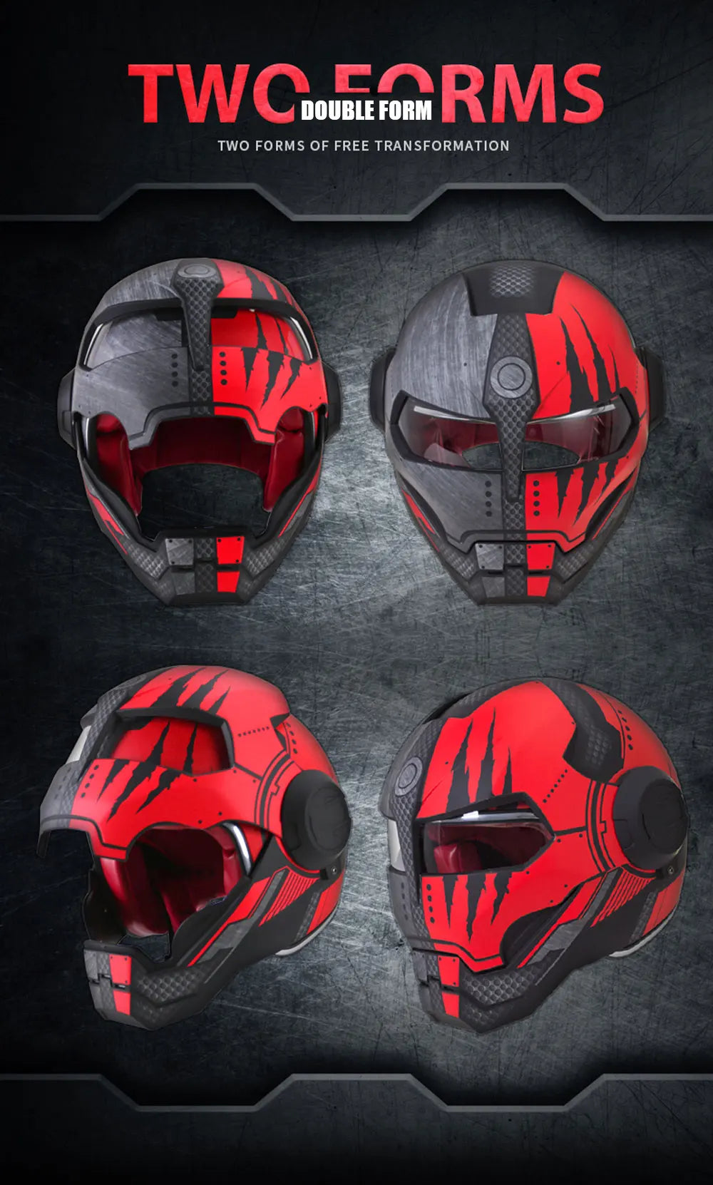 Flip up Motorcycle Helmet Ironman Verspa Street Full Face Casco Moto Cruiser Chopper Cafe Racer Capacetes
