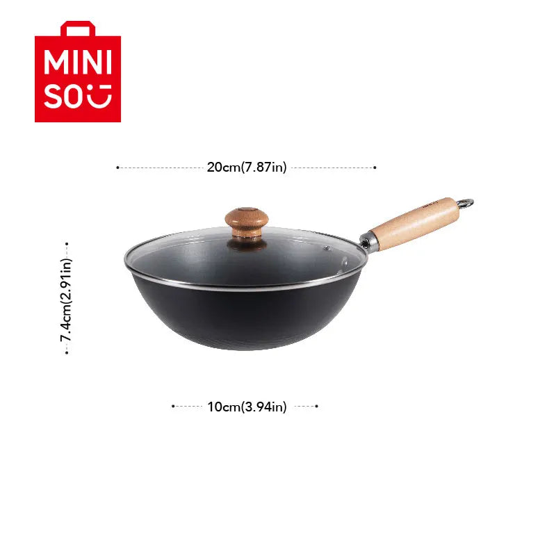 Miniso Kitchenware Iron Skillet Wok Household Wok Uncoated