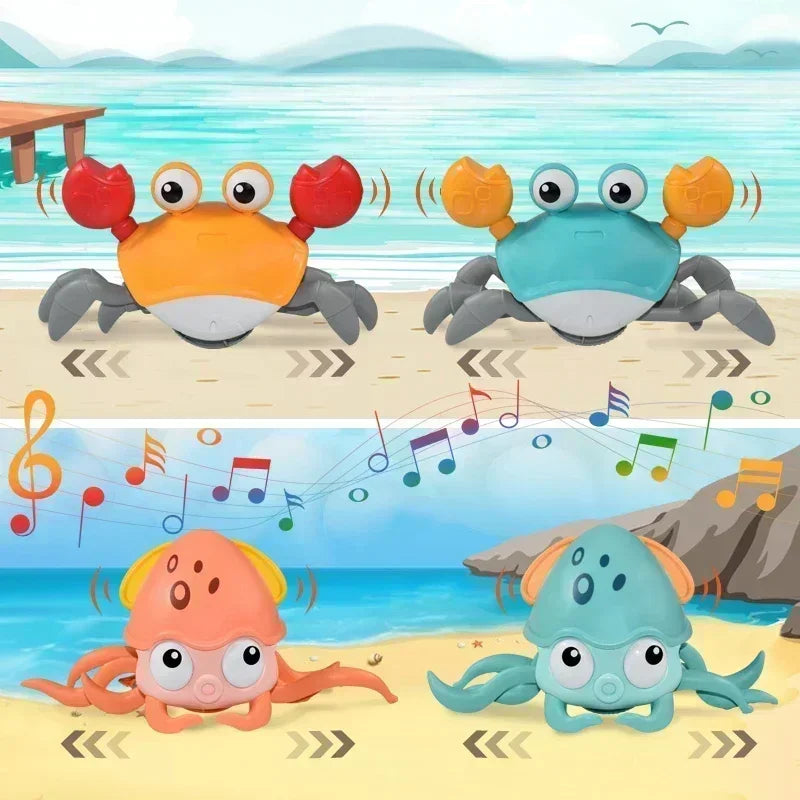 Escape Induction Crab Octopus Crawling Toy Baby Electronic Pets Musical Toys Educational Toddler Moving Toy Kids Christmas Gift