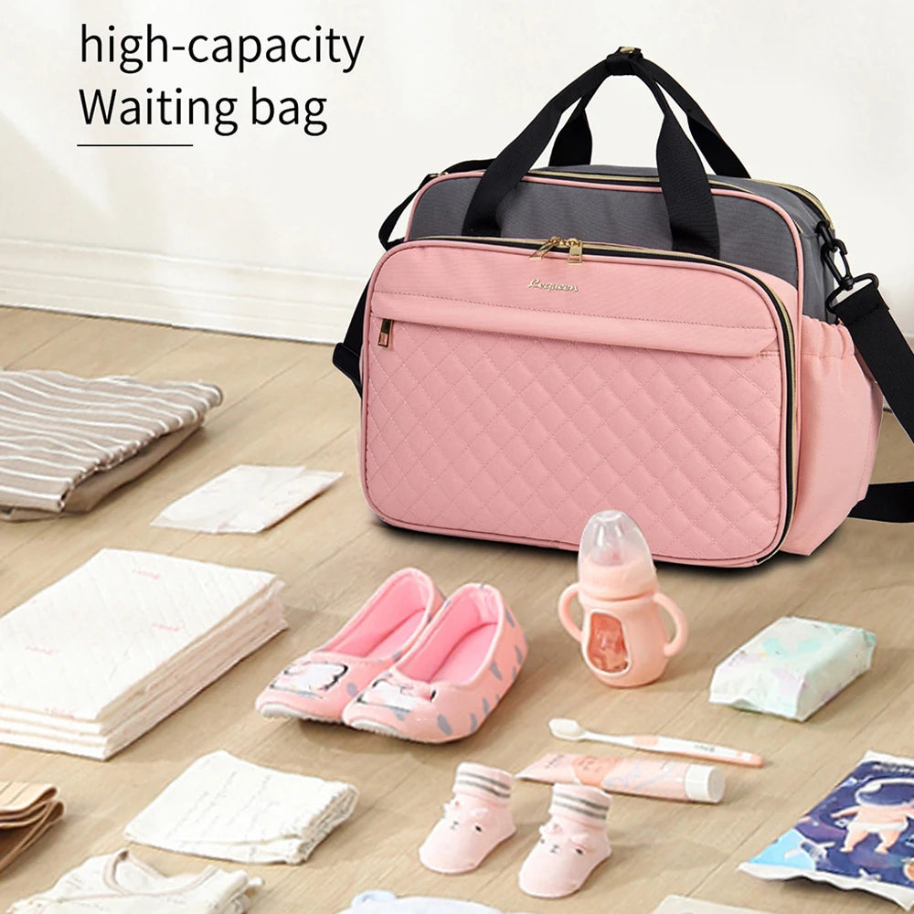 Diaper Bag Nursing Bag Mummy Maternity Nappy Pink Gray Large Capacity NairoMarket