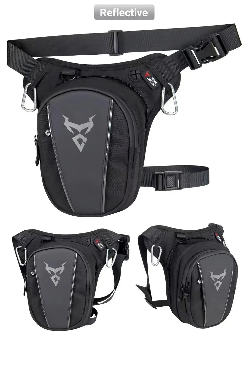 Motorcycle Drop Leg Side Bag Black Motorcycle Bag Hard Shell Outdoor Casual Waist Bag Motorbike Hip Bum Pack Bags