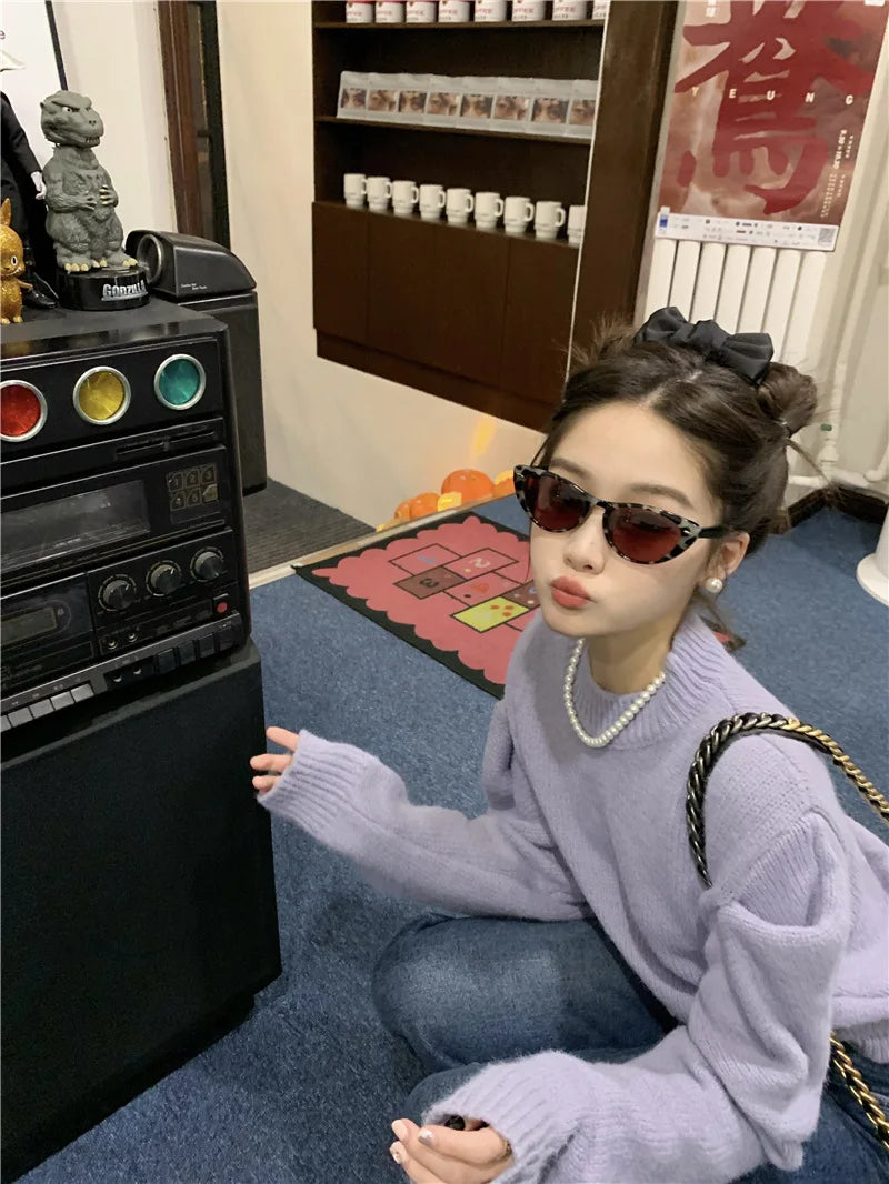 New Vintage Cateye Sunglasses Woman Sexy Retro Small Cat Eye Sun Glasses Brand Round Colorful Eyewear for Female Oculos De Sol