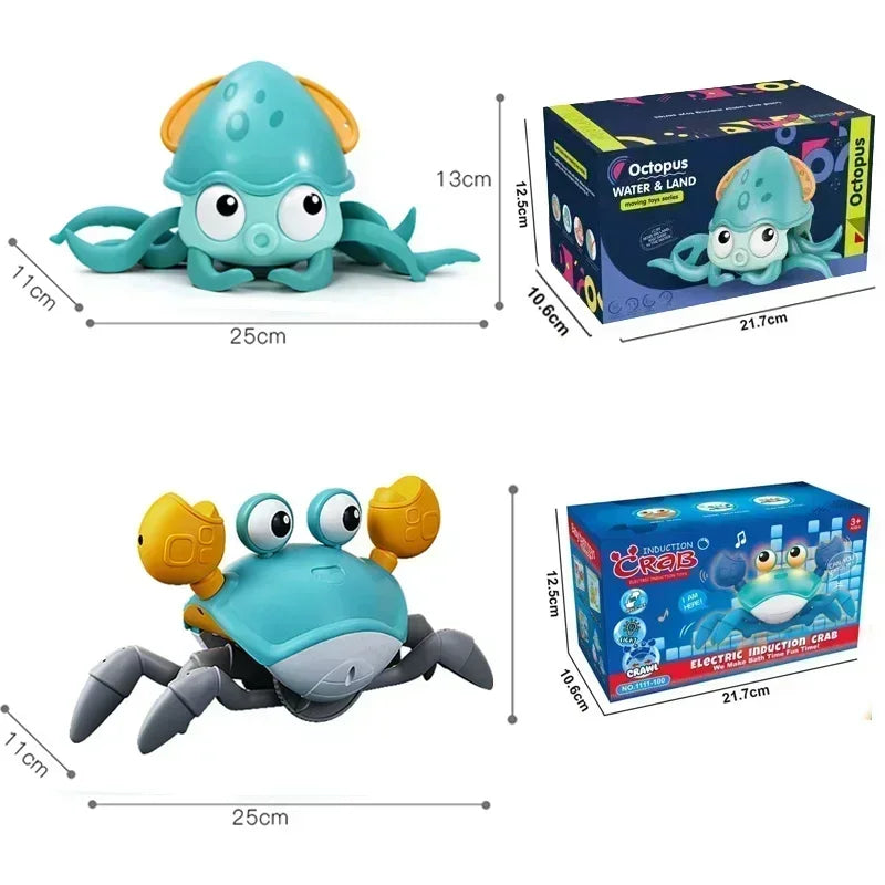 Escape Induction Crab Octopus Crawling Toy Baby Electronic Pets Musical Toys Educational Toddler Moving Toy Kids Christmas Gift