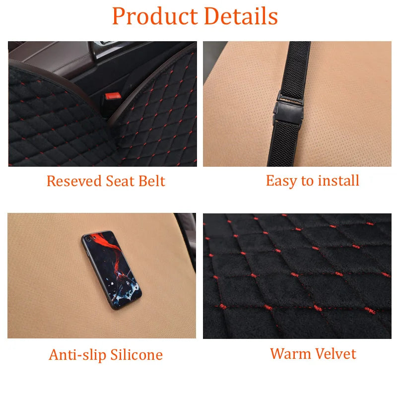 Warm Winter Car Seat Cover Universal Plush Velvet Car Seat Cushion Protector Chair Mat Fits Most Car Or SUV Interior Accessories