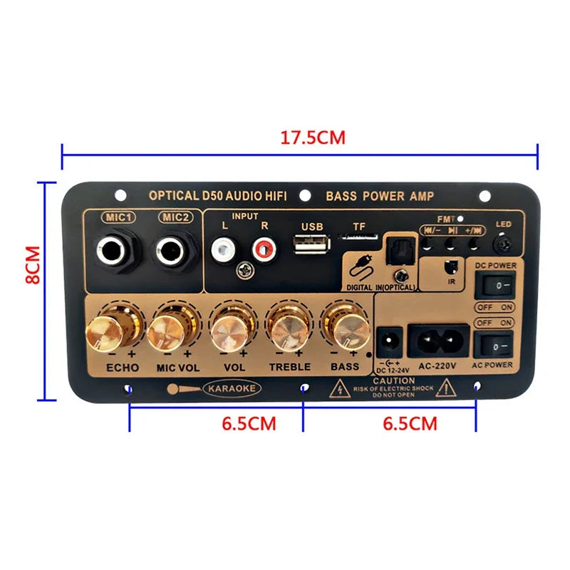 Bluetooth 5.0 Amplifier Board With Optical Audio AMP USB FM Radio TF P NairoMarket