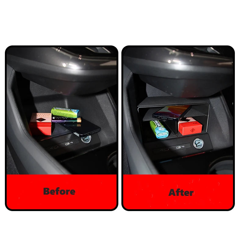 For Audi Q4 E-Tron 2022+ Interior Organizer Storage Box Armrest Central Console Tidy Stowing Auto Accessories
