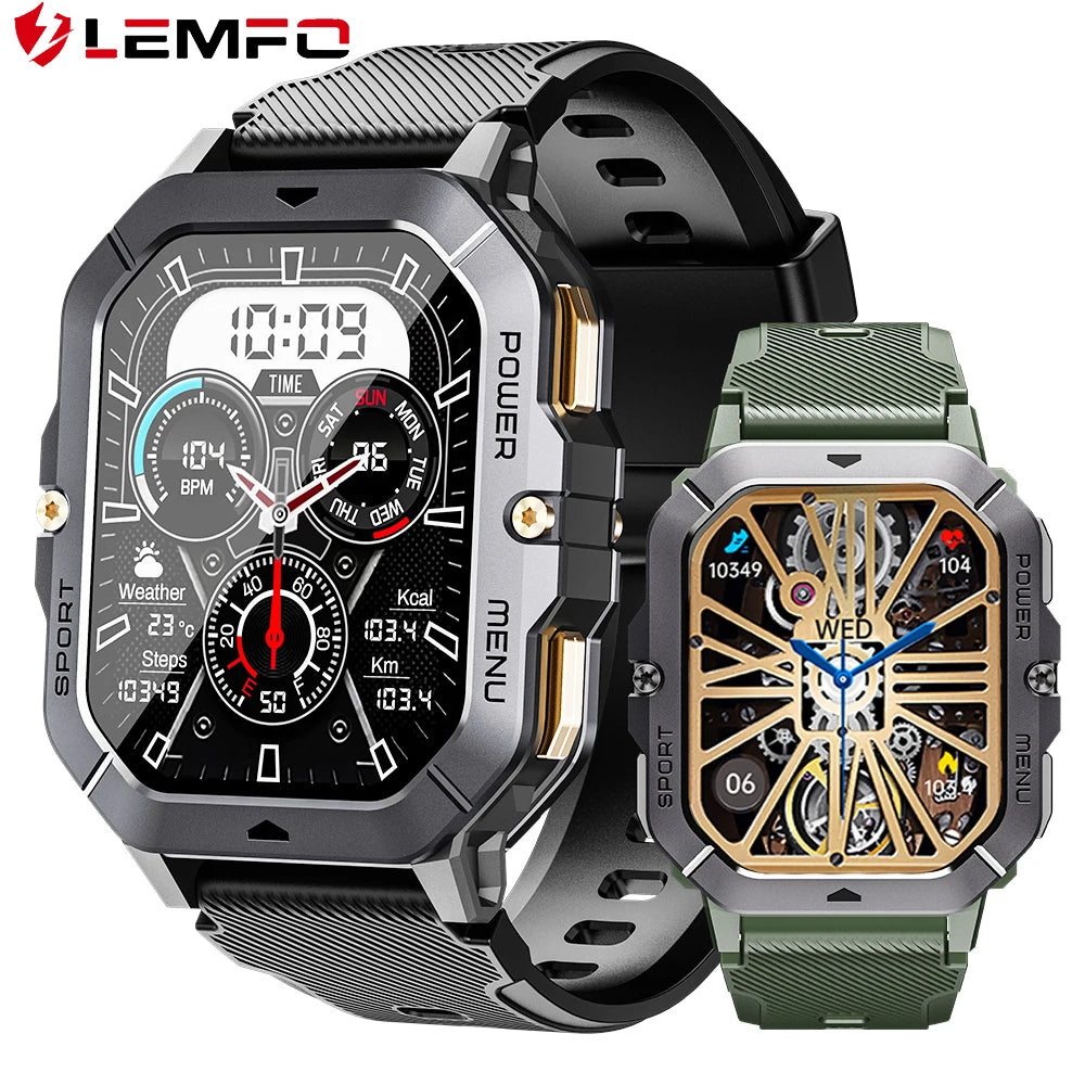 LEMFO C28 Military Smart Watch Men 2024 Outdoor IP68 Waterproof Heart NairoMarket