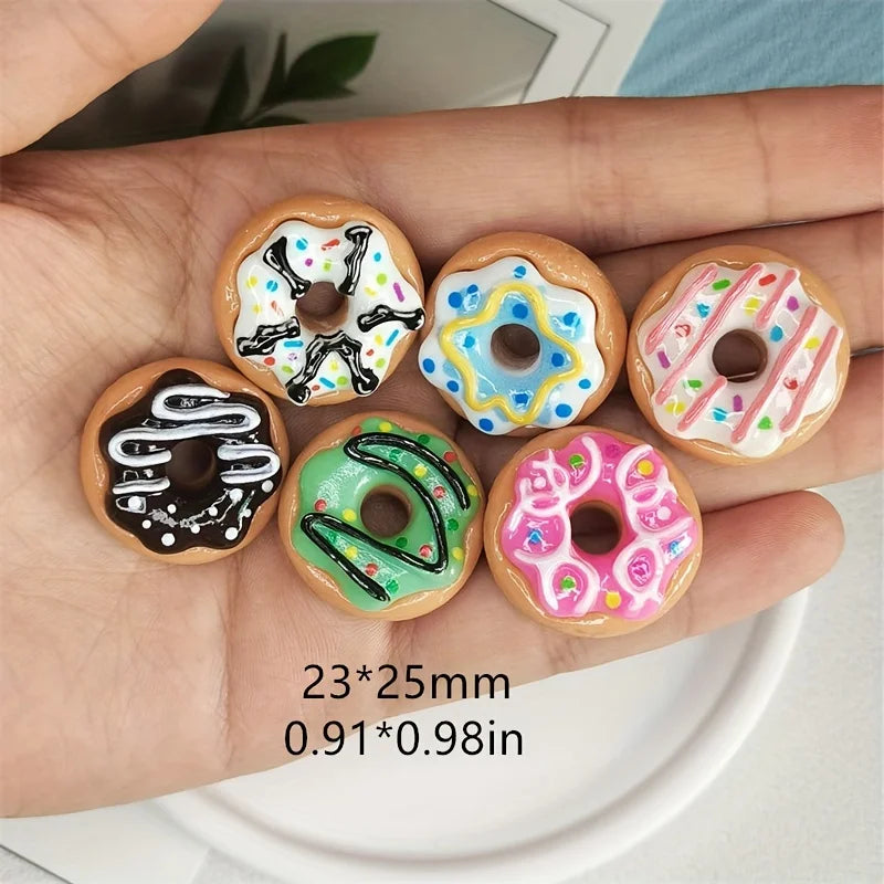 6pcs Adorable Mini Donut Shaped Refrigerator Magnets - Colorful Kawaii Decals for Fridge, Whiteboard, and Office Kitchen Decor