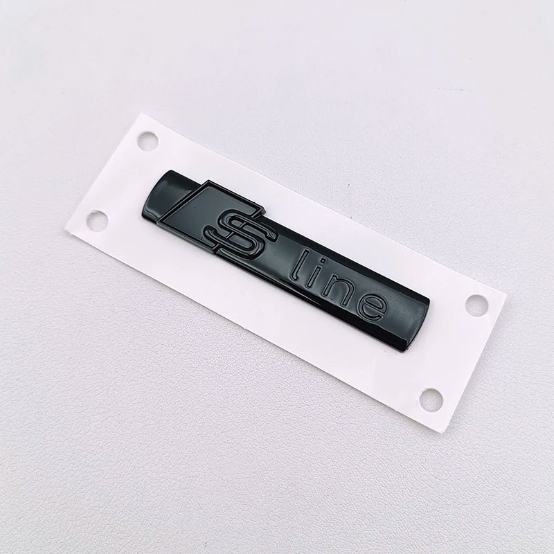 3D ABS Sline Logo S Line Emblem Car Fender Badge For Audi A1 A2 A3 A4 A5 A6 A7 Q2 Q3 Q5 Q7 Q8 S3 S4 S5 S6 S7 TT S Line Sticker