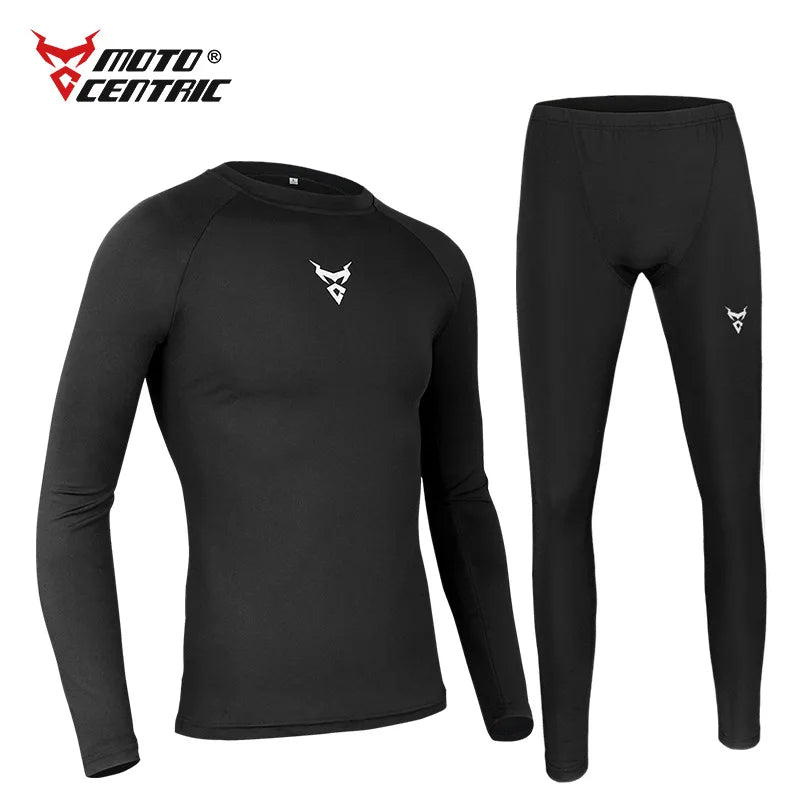 MOTOCENTRIC Motorcycle Underwear Quick-Drying Set Men's Motorcycle Sweat Clothes Base Layers Tight Long Johns Tops & Pants Set
