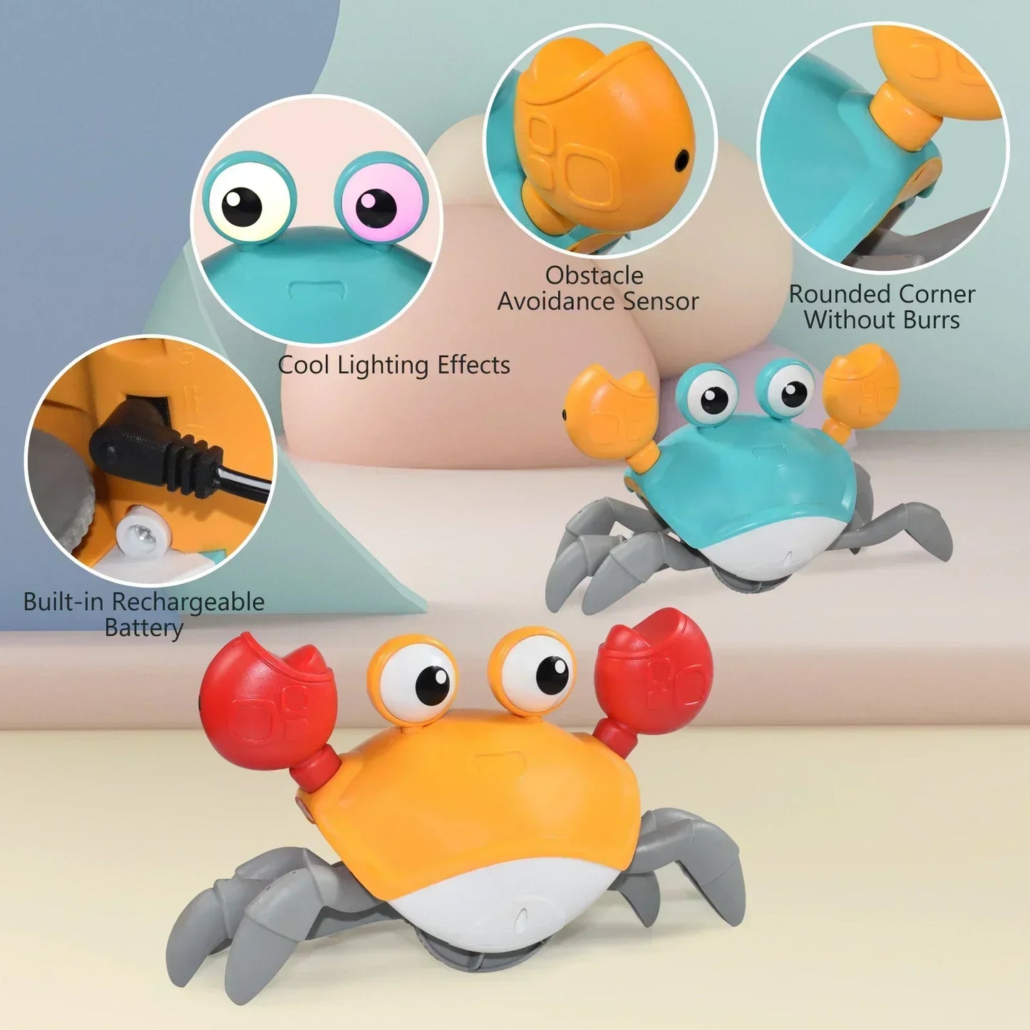 Escape Induction Crab Octopus Crawling Toy Baby Electronic Pets Musical Toys Educational Toddler Moving Toy Kids Christmas Gift