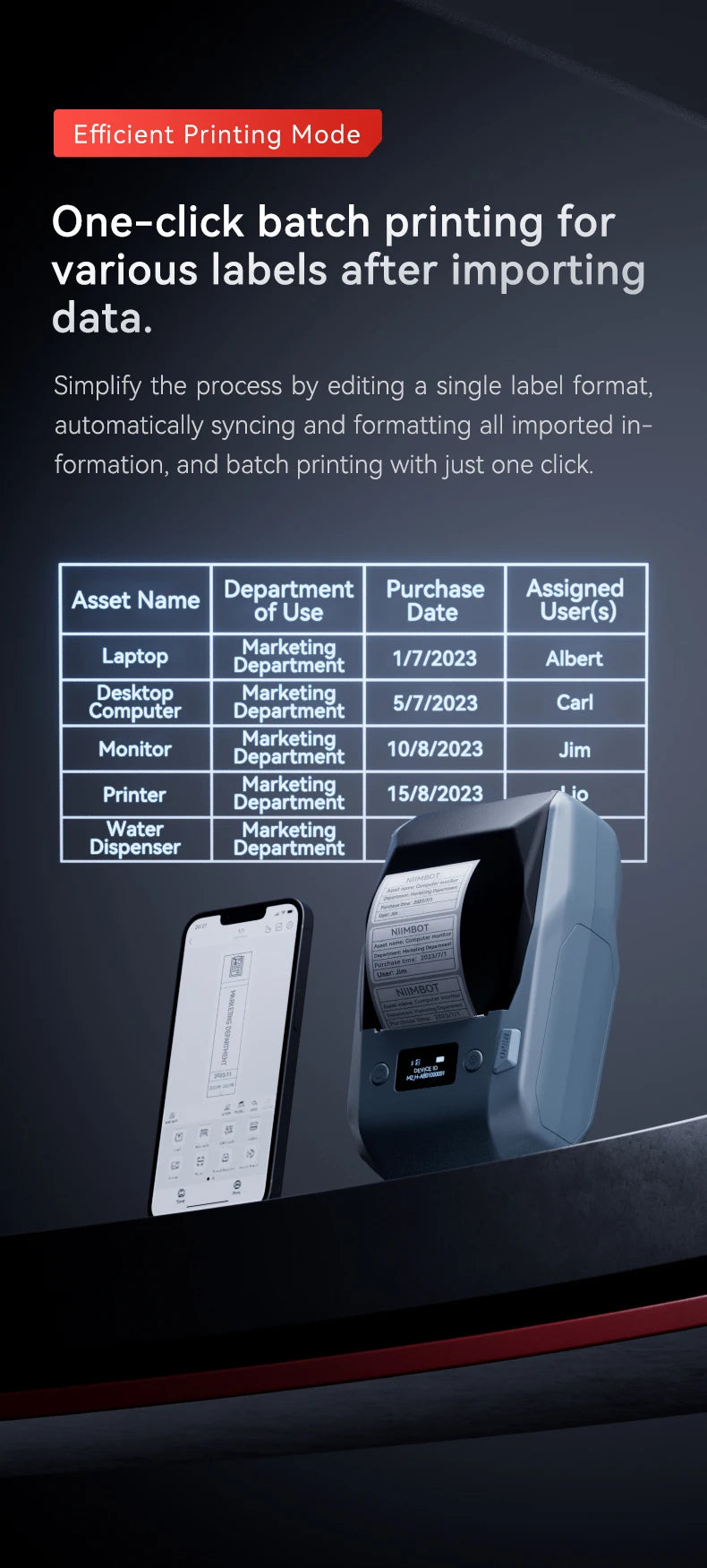 NIIMBOT M2 Portable Thermal Transfer Self-adhesive Label Printer Multi ...