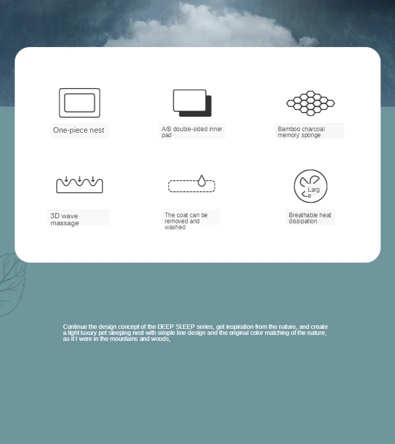 Deep Sleep Mattress Cooling Dog Beds Cat Beds Memory Foam A/B Double-sided Inner Pad All Seasons Breathable Mattress