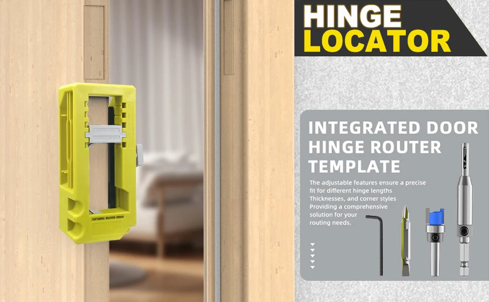 New Door Hinge Routing Jig And Hinge Jig Plastic 3‑5in Length 1/4‑5/8in Radius Hinge Router Template for Woodworking Tool（green）