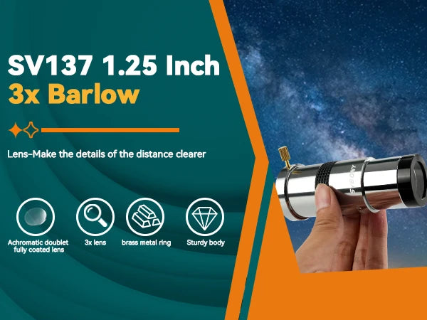 SVBONY SV137 1.25 Inch 2X/3X Barlow Lens Metal Body Fully Multi Coated Telescope Accessory for telescope eyepiece astronomy