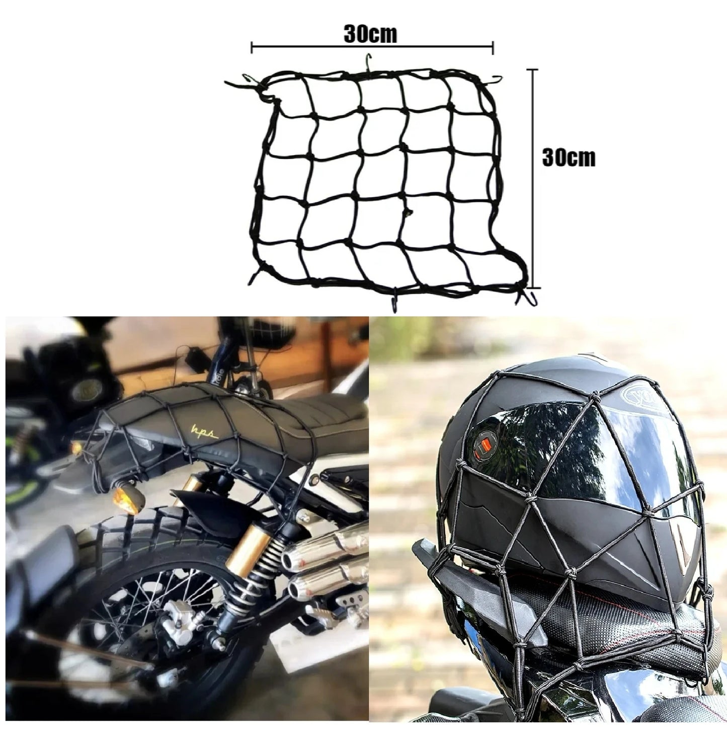 pc Motorcycle Luggage Net Bike 6 Hooks Hold down Fuel Tank Luggage Mesh Web Bungee Black Motorcycle Bike Tank Car Styling