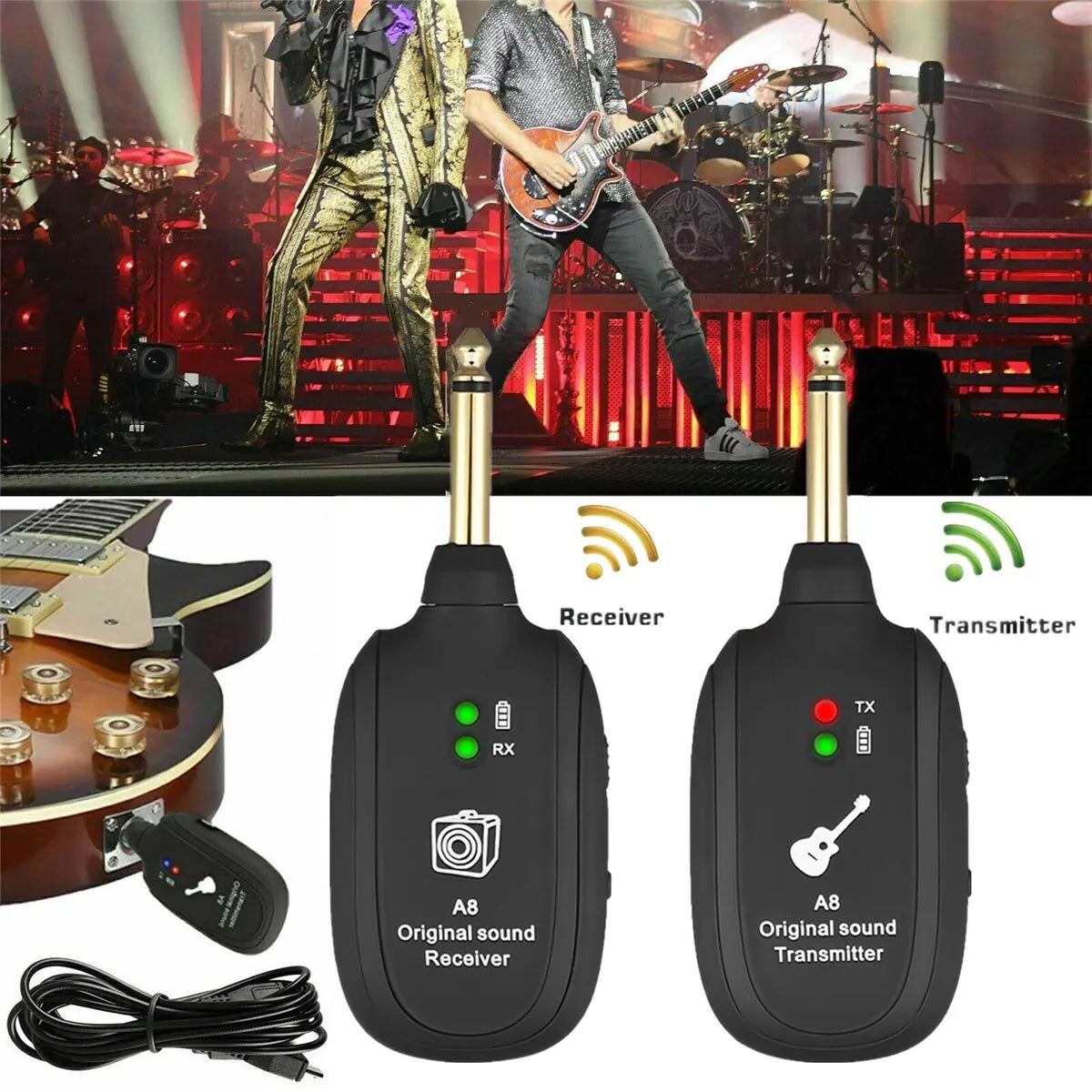 Wireless Guitar System Built in 4 Channels Wireless Guitar Transmitter NairoMarket