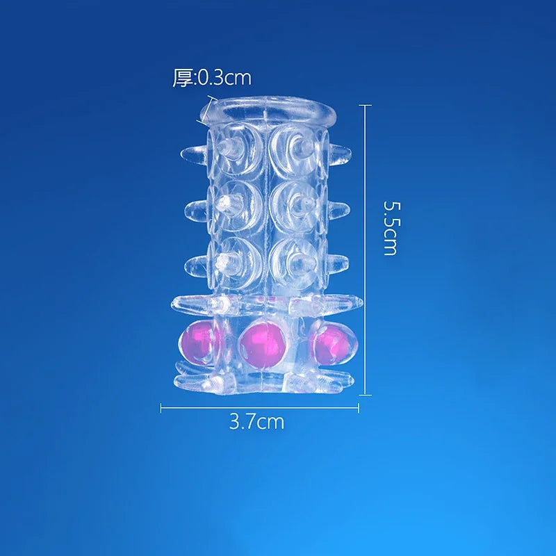 2pcs Penis Rings Condoms Beads Penis Enlargement for Men Sleeve Rubber Sex Toys for Adults Delayed Ejaculation Vagina Stimulator