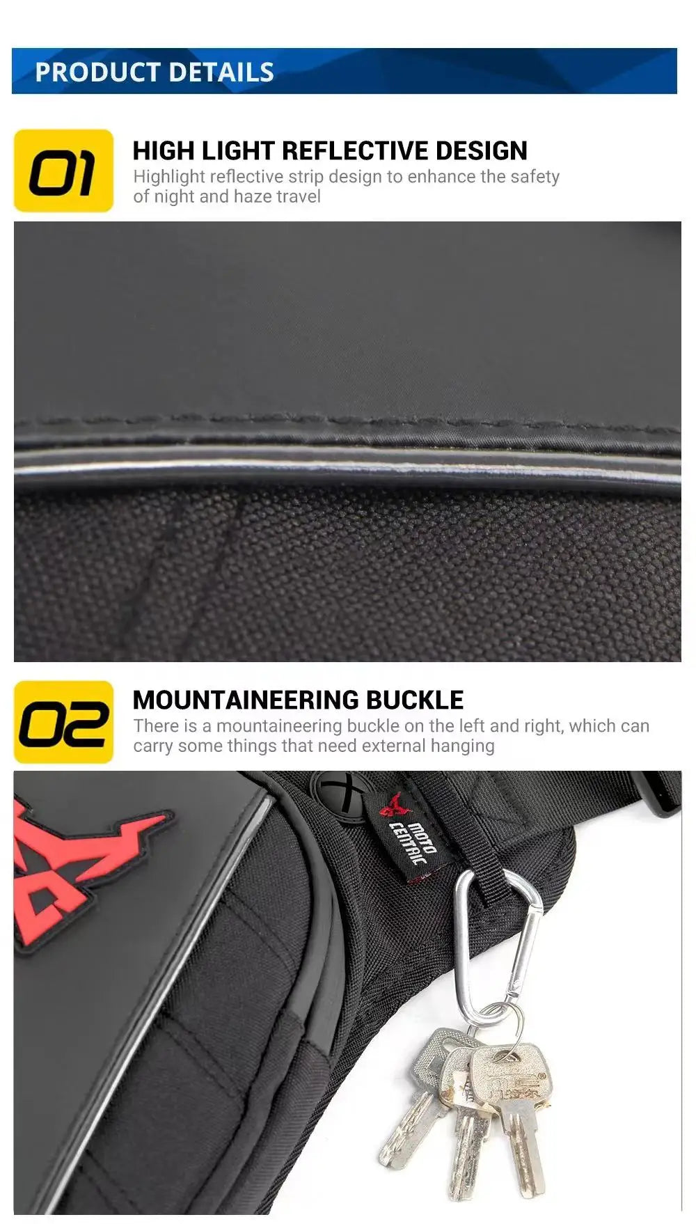 Motorcycle Drop Leg Side Bag Black Motorcycle Bag Hard Shell Outdoor Casual Waist Bag Motorbike Hip Bum Pack Bags