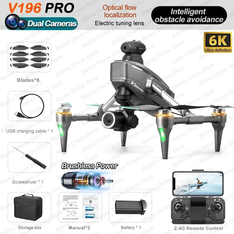 2024 V196 Drone 8K Professional HD Dual Camera 5G Wifi 360 Obstacle A NairoMarket