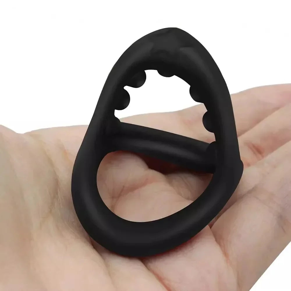Silicone Penis Rings Cock Ring Erection Enhancing Triangular Penis Ring With Massage Beads Delayed Ejaculation Sex Toys For Men