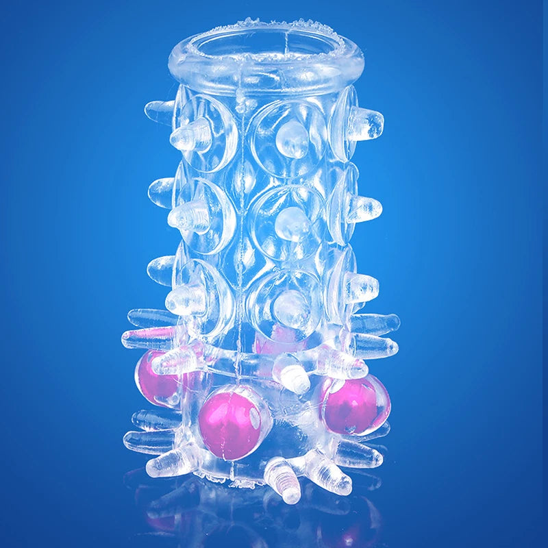 2pcs Penis Rings Condoms Beads Penis Enlargement for Men Sleeve Rubber Sex Toys for Adults Delayed Ejaculation Vagina Stimulator