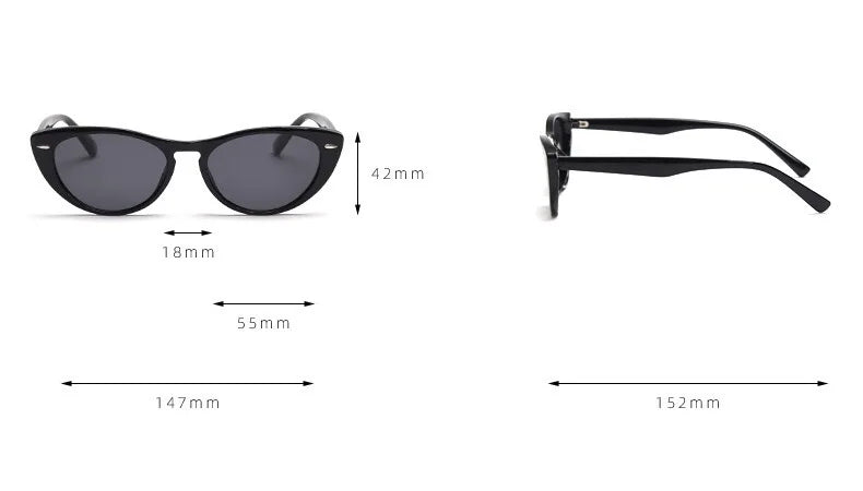 New Vintage Cateye Sunglasses Woman Sexy Retro Small Cat Eye Sun Glasses Brand Round Colorful Eyewear for Female Oculos De Sol