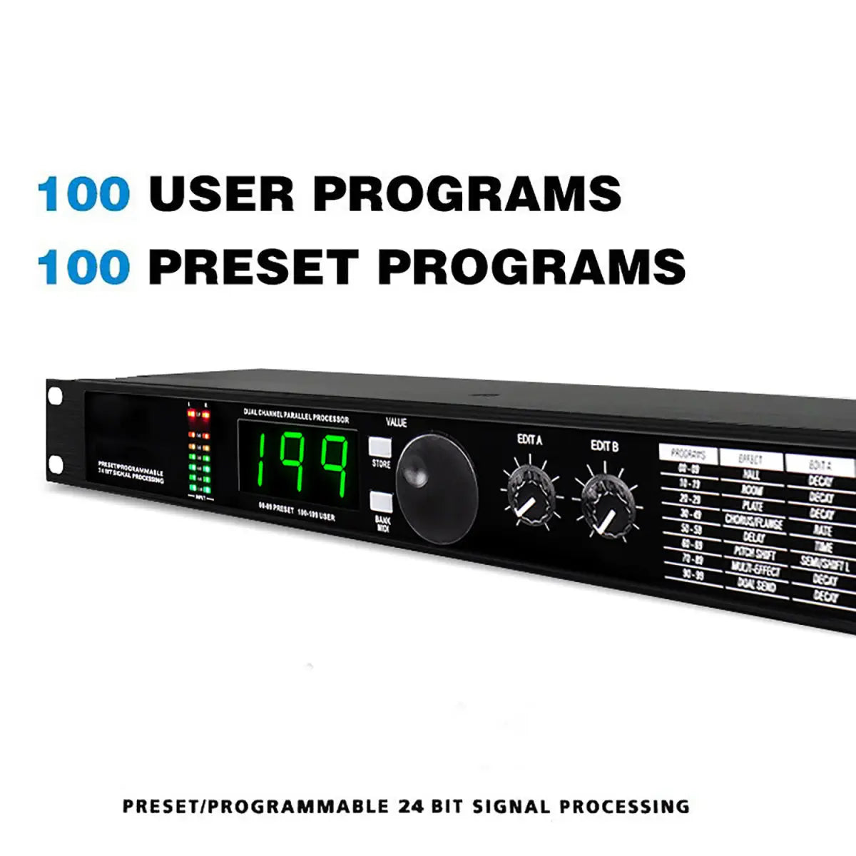 Professional digital reverberation multi effect DSP processor audio pr ...