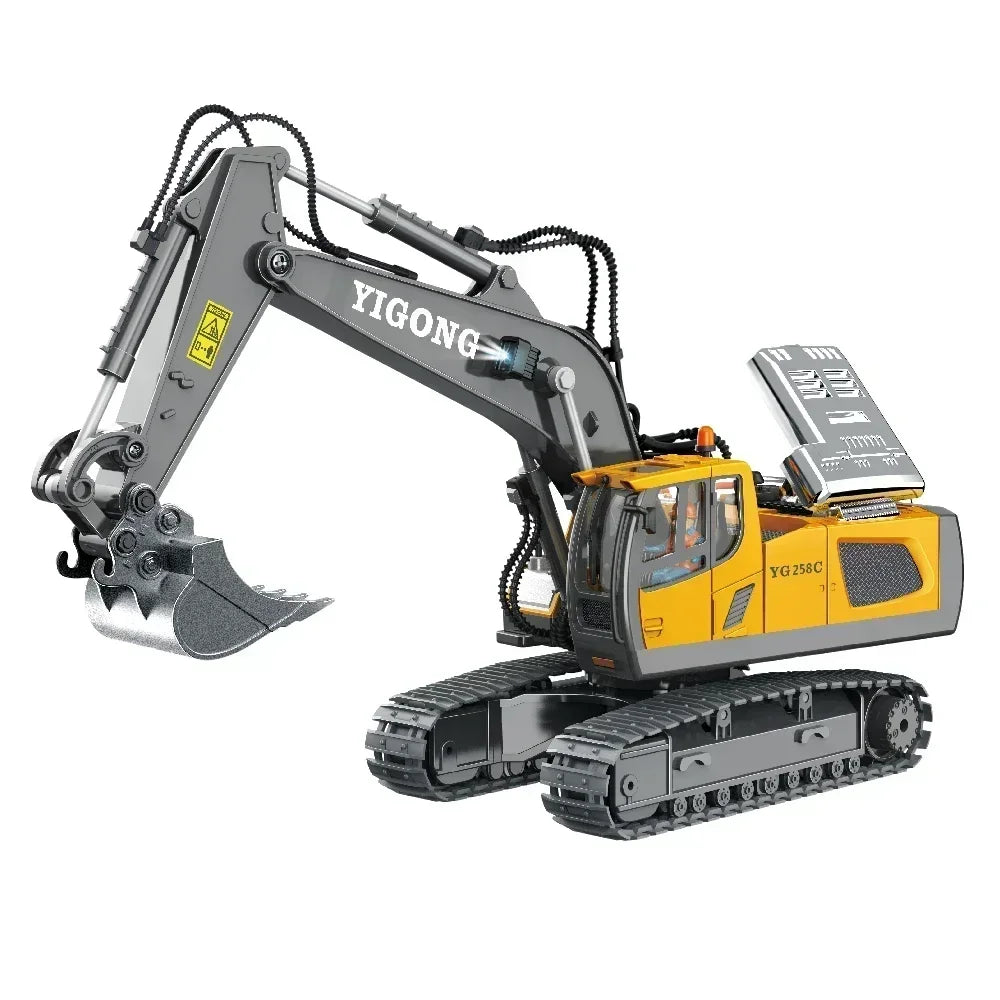 Excavator Dump Trucks 2.4G High Tech 11 Channels RC Bulldozer Alloy Plastic Engineering Vehicle Electronic Toys For Boy Gifts