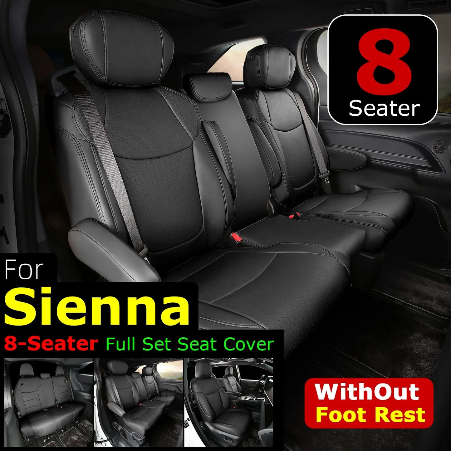 Suitable for Toyota Sienna 2021 2022 2023 2024 car seat covers skin full set truck cover Platinum LE XLE XSE Woodland 7/8 seat