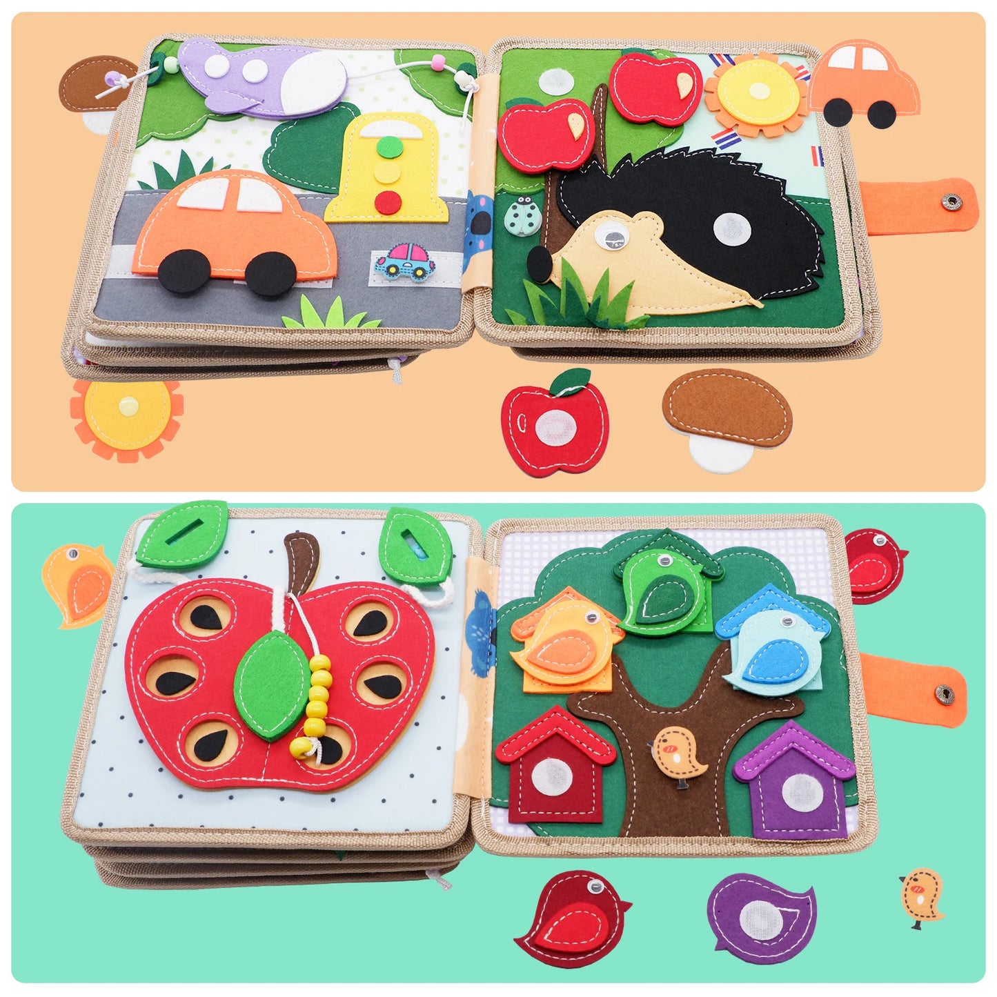 Toddlers Montessori Toys Busy Board Farm Animal Scene Storytelling Activity Toy Quiet Book Felt Activity Educational Sensory Toy