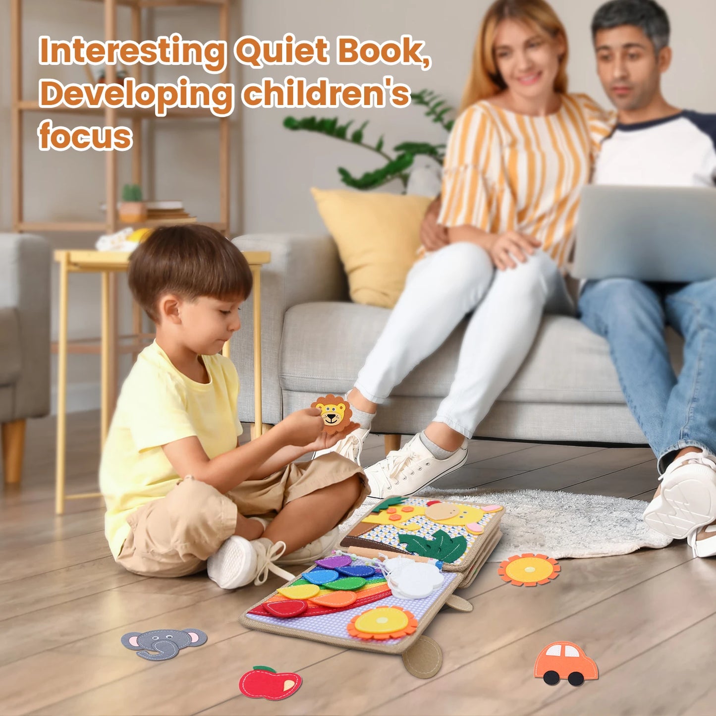 Toddlers Montessori Toys Busy Board Farm Animal Scene Storytelling Activity Toy Quiet Book Felt Activity Educational Sensory Toy