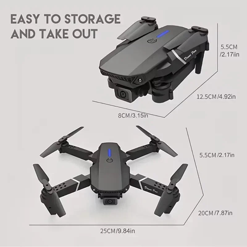 E88Pro RC Drone 4K Professinal With 1080P Wide Angle Dual HD Camera Fo NairoMarket