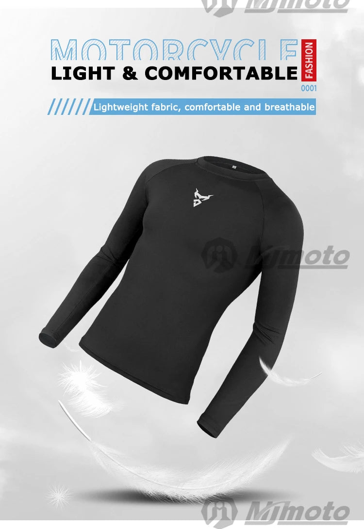 MOTOCENTRIC Motorcycle Underwear Quick-Drying Set Men's Motorcycle Sweat Clothes Base Layers Tight Long Johns Tops & Pants Set