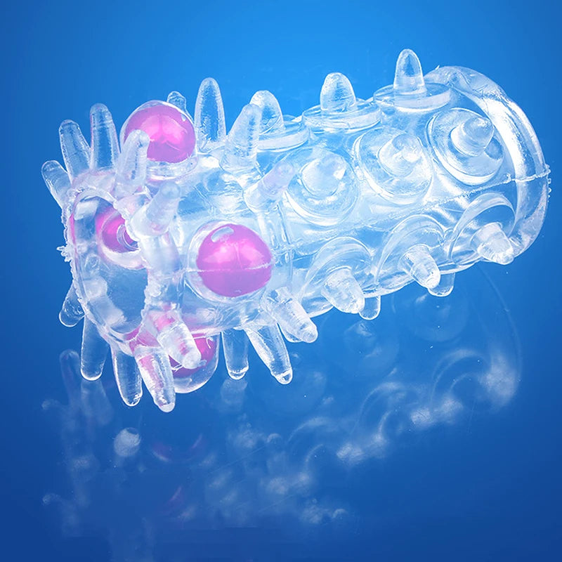 2pcs Penis Rings Condoms Beads Penis Enlargement for Men Sleeve Rubber Sex Toys for Adults Delayed Ejaculation Vagina Stimulator