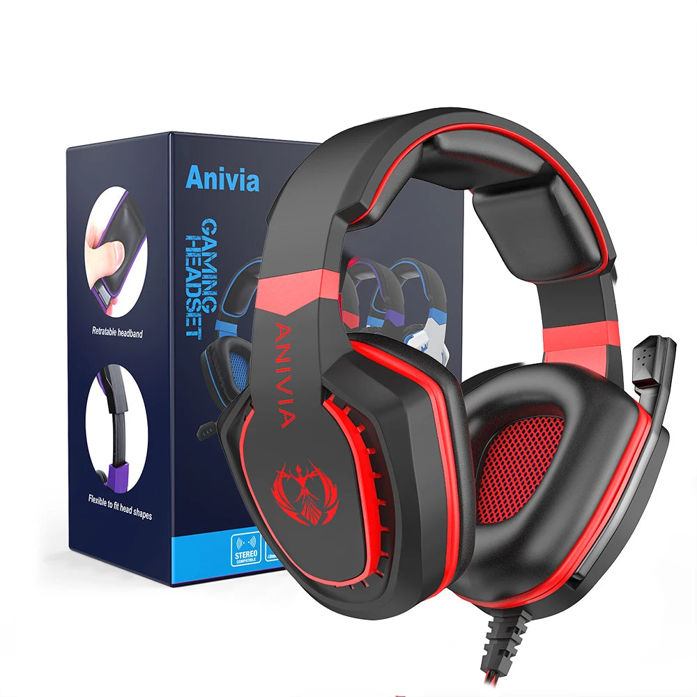 Headphones wired Gaming Headset Noise Isolating Overear Headphone with Mic.Volume Control Bass Surround for PC PS4 PS5 XBOX