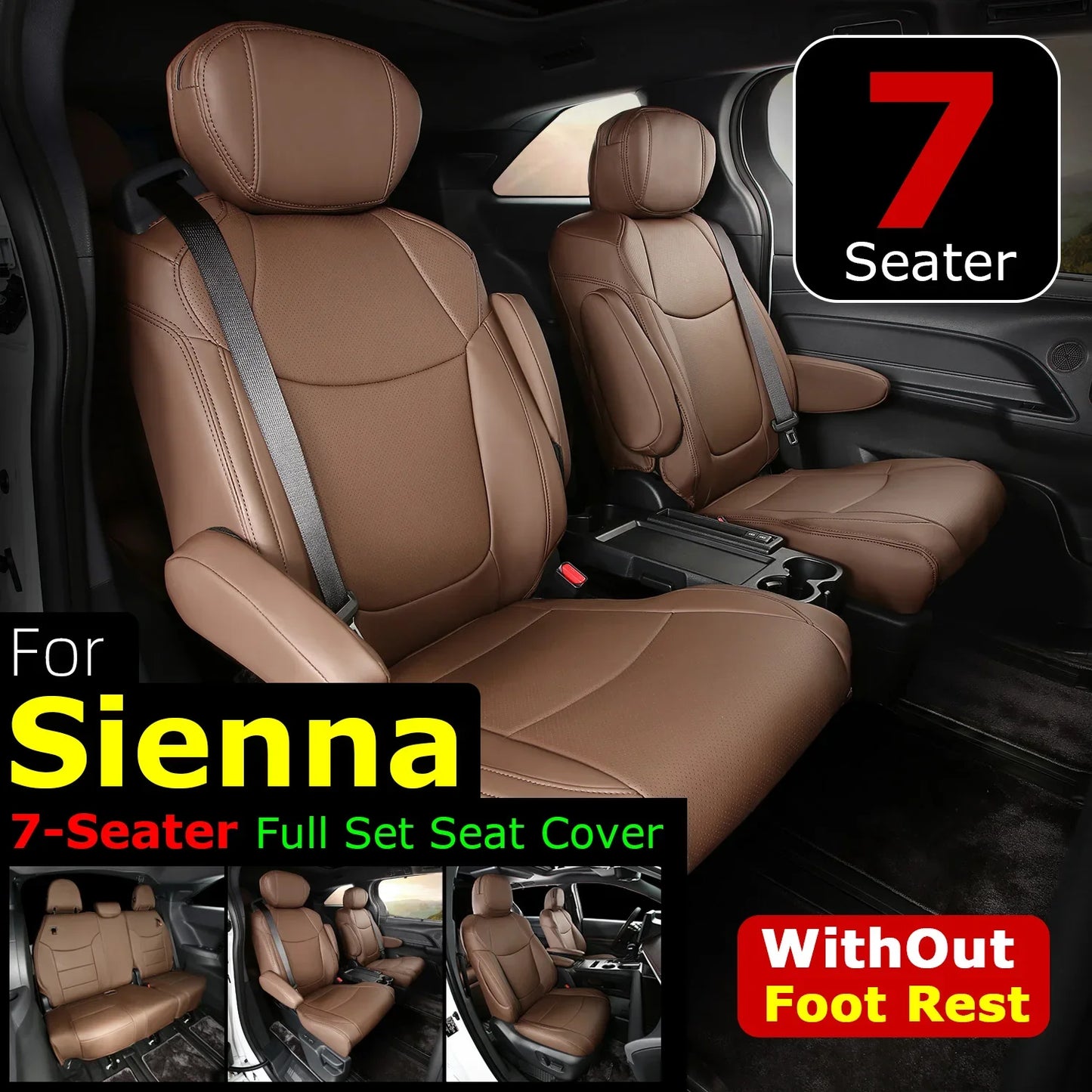 Suitable for Toyota Sienna 2021 2022 2023 2024 car seat covers skin full set truck cover Platinum LE XLE XSE Woodland 7/8 seat