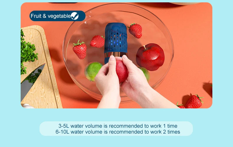 Fruit Vegetable Washing Machine Capsule Shape Wireless Food Purifier Household Pesticide Disinfection Vegetables Cleaner Machine
