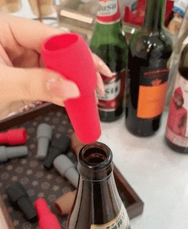 Silicone Wine Stoppers Beverage Bottle Sealer Reusable Sparkling Wine Bottle Stopper Keeping Wine Champagne Fresh Kitchen Tools