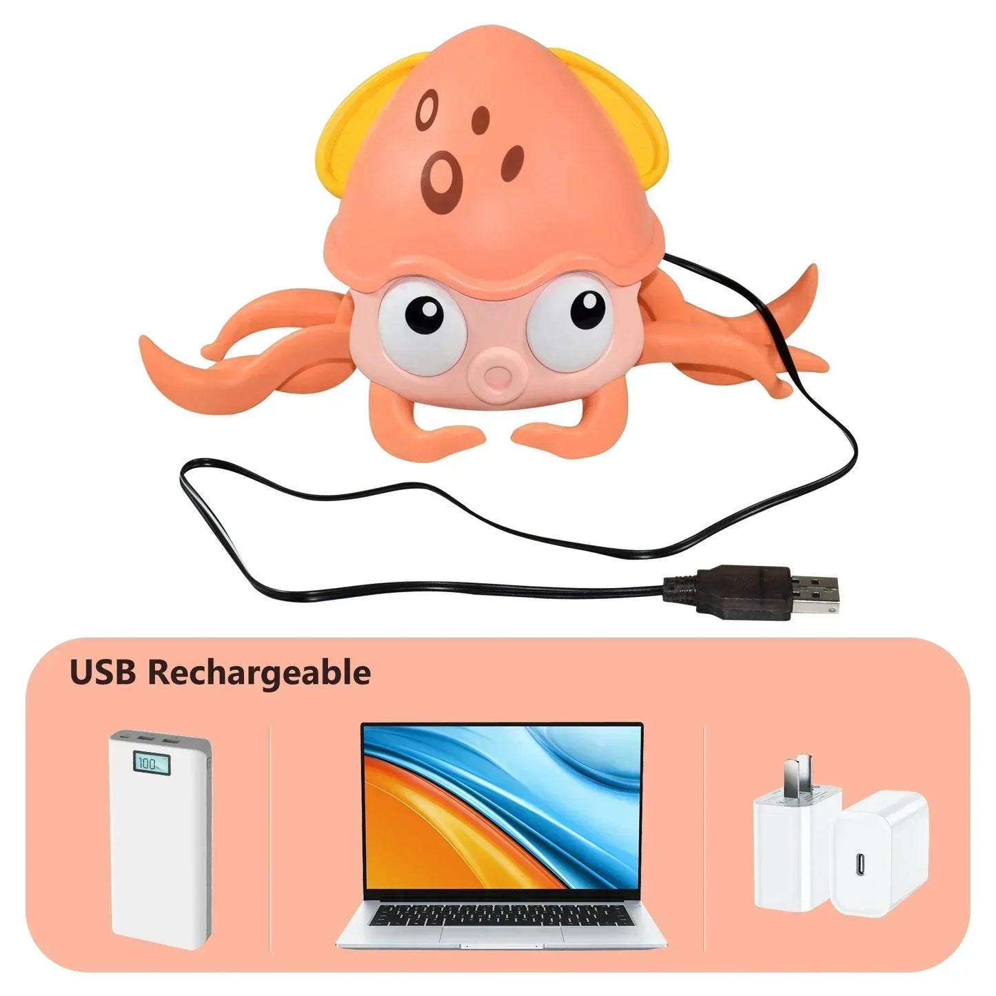 Escape Induction Crab Octopus Crawling Toy Baby Electronic Pets Musical Toys Educational Toddler Moving Toy Kids Christmas Gift