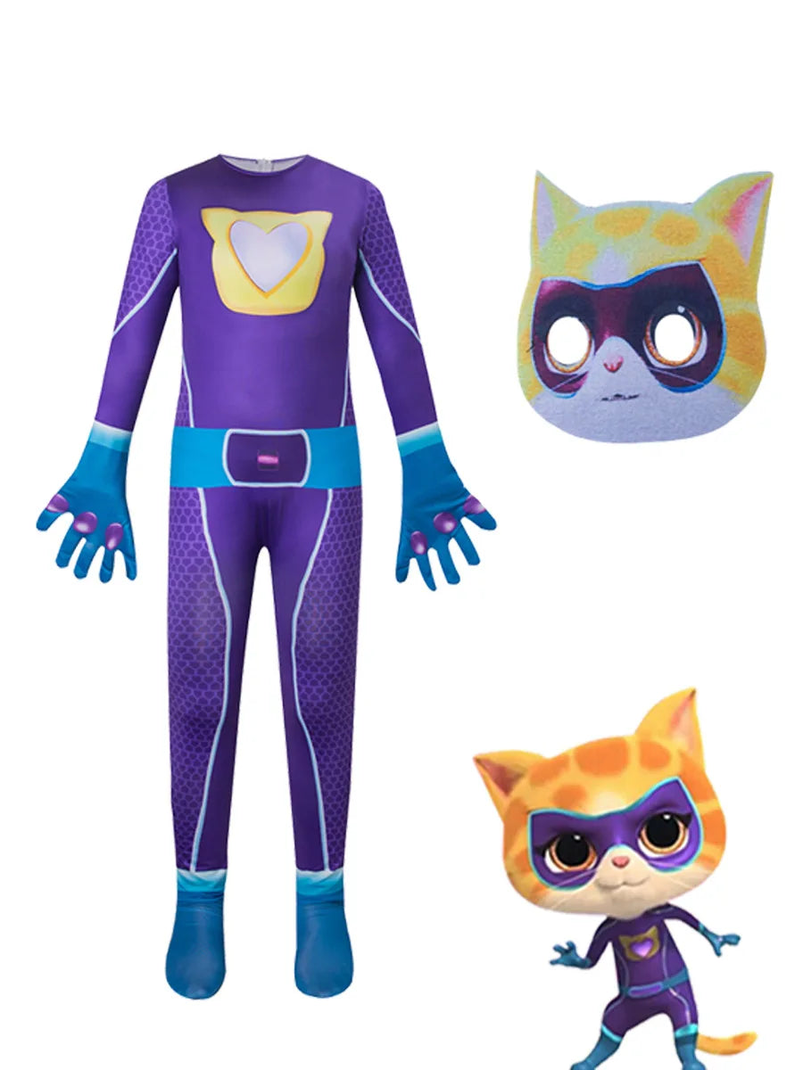 SuperKitties jumpsuit, tight fitting Halloween costume, stage performa