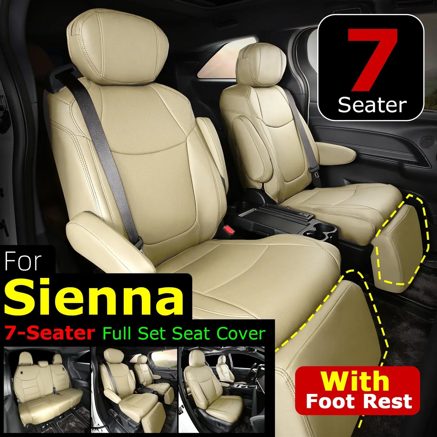 Suitable for Toyota Sienna 2021 2022 2023 2024 car seat covers skin full set truck cover Platinum LE XLE XSE Woodland 7/8 seat