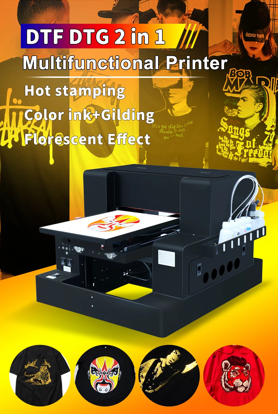 DTG Printer A3 L805 DTG Flatbed Printer Direct Print to Clothes A3 DTF T shirt Printing Machine A3 DTG Direct to Garment Printer