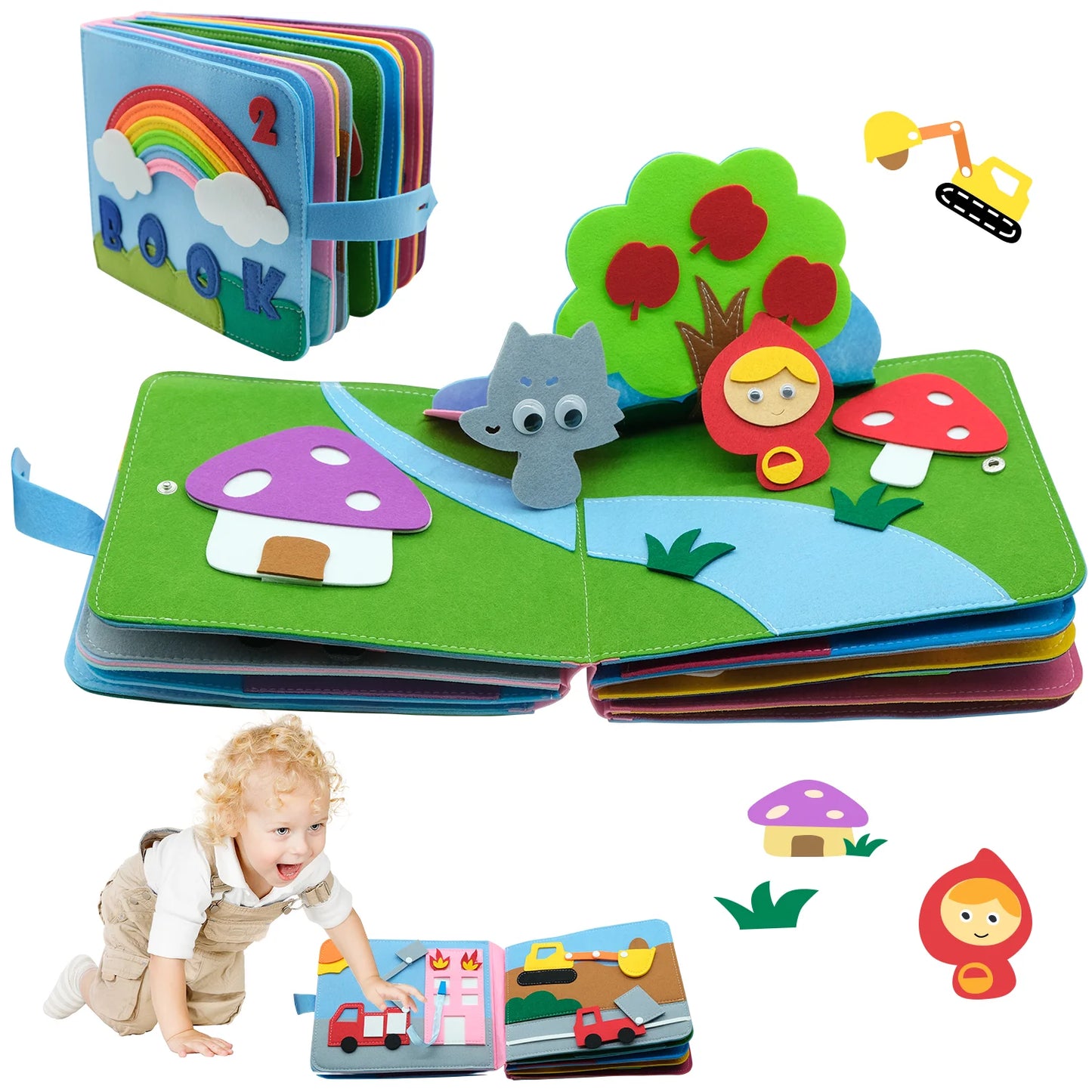 Toddlers Montessori Toys Busy Board Farm Animal Scene Storytelling Activity Toy Quiet Book Felt Activity Educational Sensory Toy