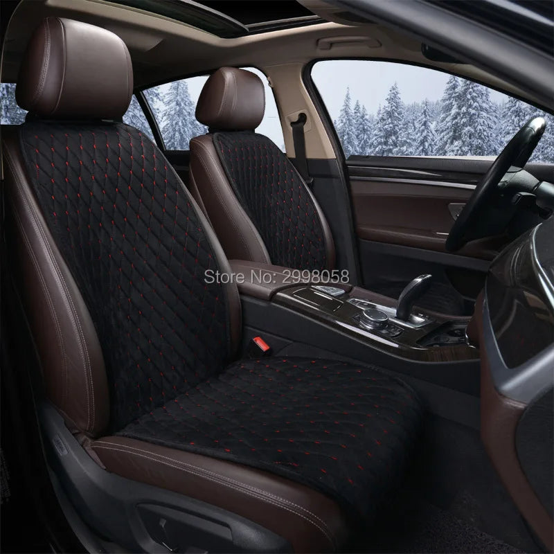 Warm Winter Car Seat Cover Universal Plush Velvet Car Seat Cushion Protector Chair Mat Fits Most Car Or SUV Interior Accessories