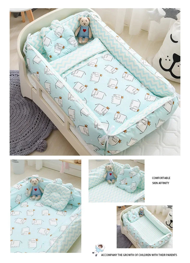 New Folding Baby Sleeping Nest Newborn Bed Crib Travel Playpen Mattres NairoMarket